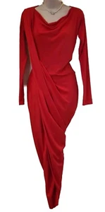 Vivienne Westwood Vian Dress Red long sleeve Pencil Wiggle Size XL UK 14 New - Picture 1 of 18