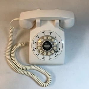 Teléfono de escritorio vintage blanco Crosley modelo #CR-58 botón pulsador 2003 FUNCIONA - Imagen 1 de 12