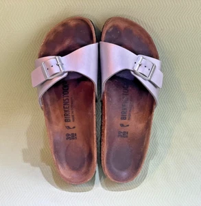 Birkenstock Madrid Damen Pantoletten Sandalen Silber. Gr.39.Sehr gute Zustand. - Bild 1 von 10
