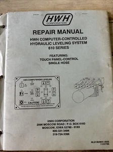 HWH 610 Series Straight Jack LEVELING SYSTEM SERVICE MANUAL MOTORHOME Book Shop - Picture 1 of 6