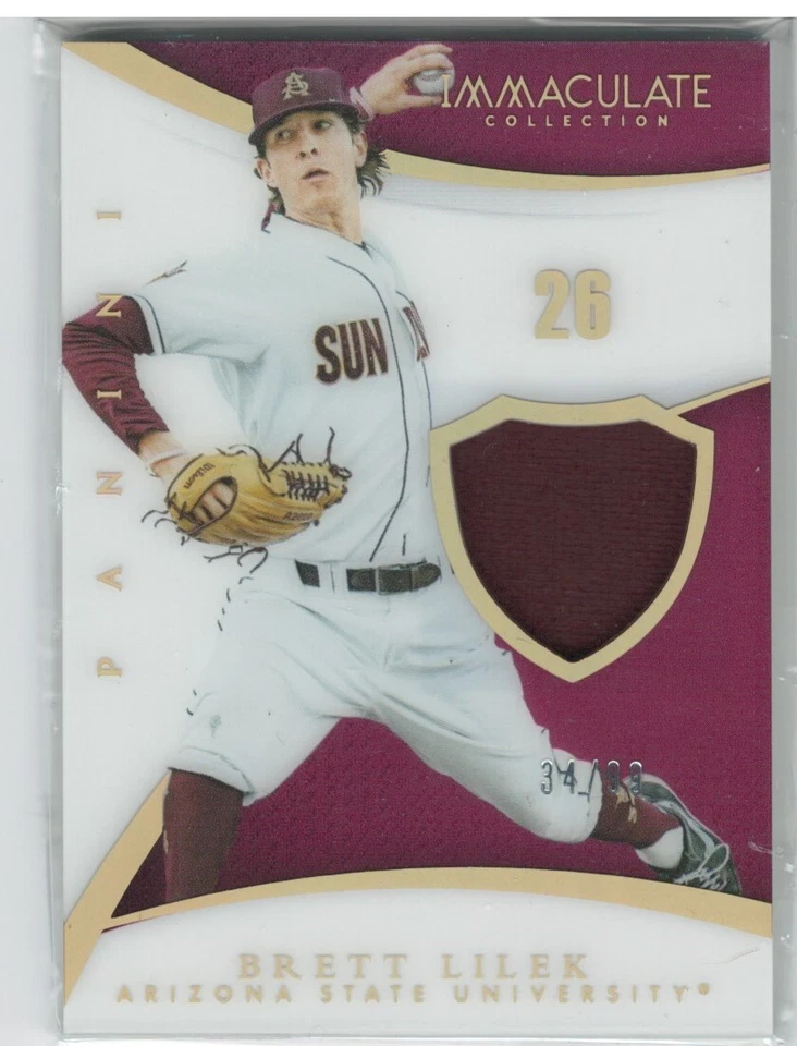 2015 Panini Immaculate Brett Lilek Rookie Silver Game Worn Jersey Card #'d /99 - Image 1 of 1
