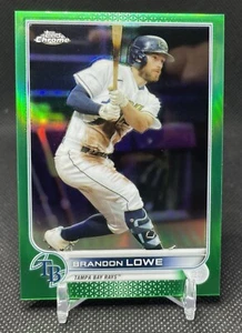 2022 Topps Chrome Brandon Lowe Green Refractor /99 #107 Tampa Bay Rays - Picture 1 of 2