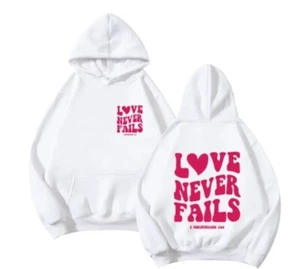 Love Never Fails Hip-hop Hoodie Print Sweatshirt For Men And Women   - Picture 1 of 1