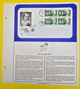 U.S. DENTAL HEALTH CENTENARY AMERICAN DENTAL ASSOCIATION FDC ARTCRAFT CACHET 4¢ - Picture 1 of 3
