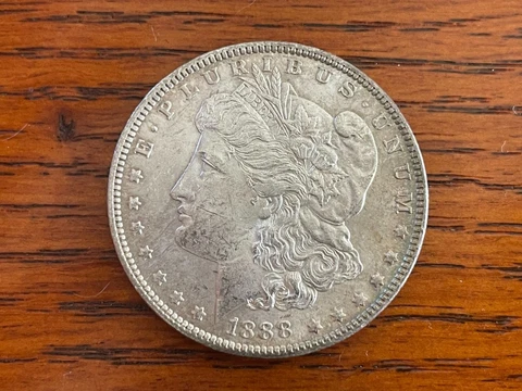 1888 Morgan Silver Dollar XF Detail Philadelphia Mint Coin Cover