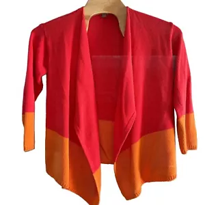 J. Jill Open Front Waterfall Cardigan Size Medium Cotton Blend Fall - Picture 1 of 6