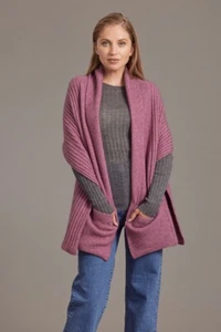 McDonald Possum Merino Womens Wrap With Pockets-Heather - Picture 1 of 2