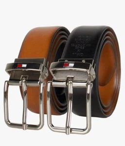 Cintura ragazzo Tommy Hilfiger taglia 26-28 ecopelle reversibile nero/marrone - BELLA! - Foto 1 di 14