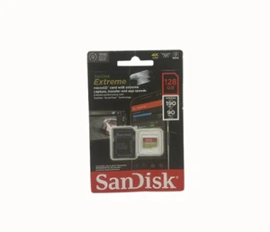 Karta i adapter SanDisk Extreme Micro SD A2 U3 128GB 4K Prędkość pamięci do 190 MB/s - Zdjęcie 1 z 4