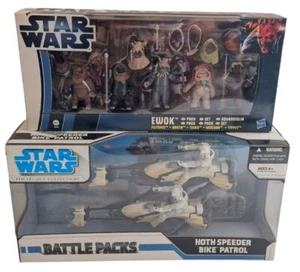 STAR WARS HOTH SPEEDER FAHRRAD PATROL MIT SCOUT TROOPERS & EWOK FIGURENSETS (J9) - Bild 1 von 17