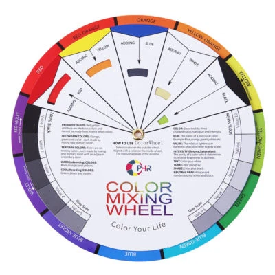 OPHIR Mixing Color Wheel Color Guide for Painting Body Tattoo Makeup Hobby