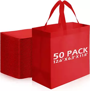 50 Pieces Reusable Totes Bag Bulk, Shopping Bags Non Woven Grocery Bag with Hand - Picture 1 of 8