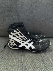Asics Mens Split Second Wrestling Shoes Black White Silver J203Y Size 7 - Picture 1 of 8