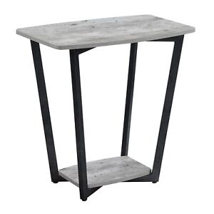 Ergode Graystone End Table with Shelf - Faux Birch/Slate Gray Frame