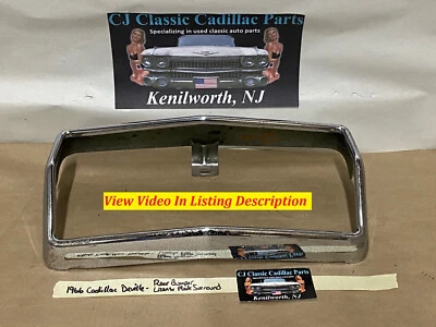 OEM 66 Cadillac Deville ЗАДНИЙ БАМПЕР НОМЕРНОЙ ЗНАК ЗАЩИТА ОБЪЕМНЫЙ ОБОДОК ОТДЕЛКА - Изображение 1 из 4