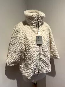 Marella Sport Jacket UK 8 NEW Womens Faux Fur Cape poncho cream coat Max Mara - Picture 1 of 13