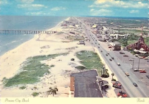 Panama City Beach Florida Miracle Strip Tower 1975 vista muelle postal 4x6 C35 - Imagen 1 de 2