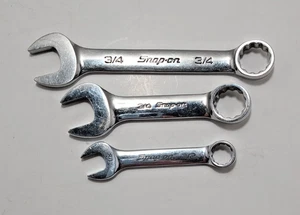 SNAP ON TOOLS LOT of 3 SHORT COMBINATION WRENCHES - Bild 1 von 4