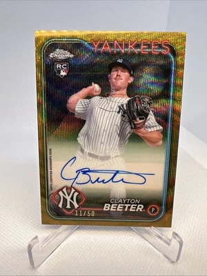 Clayton Beeter 2024 Topps Chrome Update Gold Wave Refractor RC Auto /50 #RA-CBE - Image 1 of 2