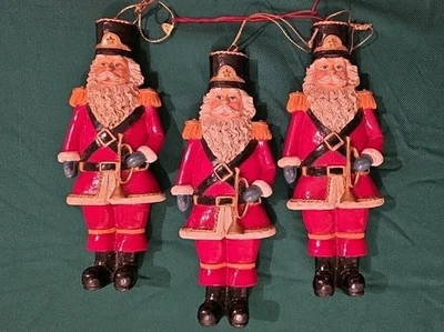 Лот из 3 винтажных украшений ручной работы Silvestri SANTA Marching Band 6 дюймов - Изображение 1 из 3