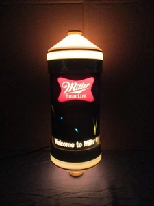 VTG 1960s Miller High Life Motion Bouncing Ball Barber Pole Wall Light Beer Sign - Picture 1 of 14