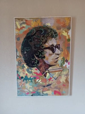 Pintura Formas Geométricas Bob Dylan De Colección Rara  Foto 1 de 4