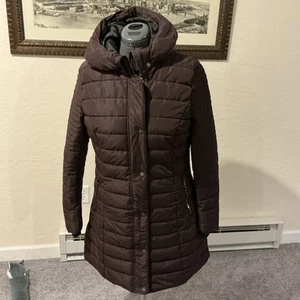 Nanette Lepore Jacket Women Large Puffer Zip Winter Long Coat Hood - Picture 1 of 11