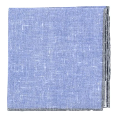 Fiori Di Lusso Blue Solid Linen Pocket Square - 12 3/8" x 12 3/8" (812) - Image 1 of 4