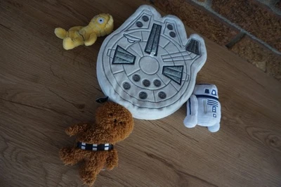 Lambs & Ivy Star Wars Millennium Falcon Baby Crib Mobile Toy Plush R2D2 C3PO Che - Image 1 of 4