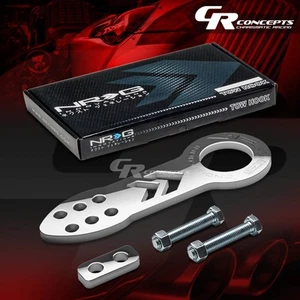 NRG 10MM RACING ANODIZED ALUMINUM BUMPER/CHASSIS TOW HOOK FRONT KIT CHROME - Picture 1 of 1