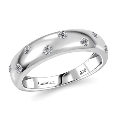 Luxuriant Lab Grown Diamond G SI 0.20ctw Band Ring Rhodium Plated Sterling Sz 9 - Image 1 of 4