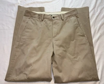 EDDIE BAUER Cotton Twill Chinos Bottoms Vintage 90’s Khaki 33x33 - Image 1 of 2