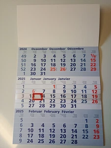 3-Monats-Kalender 2026 - Wandkalender / Blau 49 x 30 cm zum AKTIONSPREIS - Bild 1 von 1