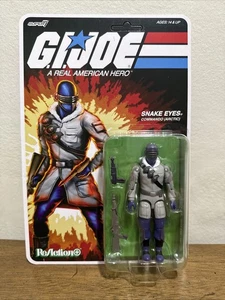 SUPER 7 GI JOE REACTION+ ARCTIC SNAKE EYES CARTOON COLORS O-RING EXCLUSIVE - Picture 1 of 2