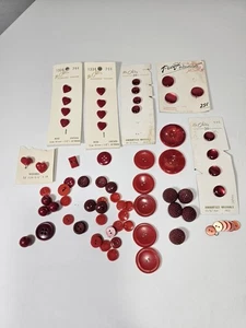 Vtg Assorted Le Chic Buttons & Many More Brands Red Button Lot. - Picture 1 of 8