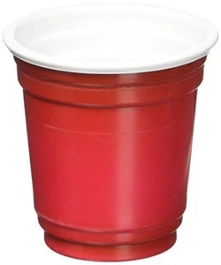 20Ct Mini 2oz Red+White Plastic Shot Glasses/Cups Party Set Reusable/Disposable - Picture 1 of 1