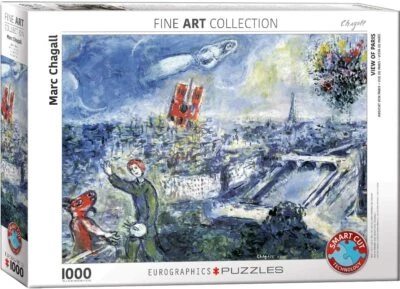 View Of Paris Mark Chagall 1000 piece jigsaw puzzle by Eurographics 68cm x 49cm - Image 1 of 3