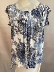GORGEOUS PHASE EIGHT BLUE & WHITE FLORAL GATHERED JERSEY TUNIC TOP SIZE 14