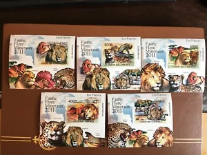 COMORES COMOROS 2011 MNH IMPERFORATE BIG CATS LION LEOPARD SHEETS X 5 - Picture 1 of 1
