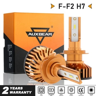 AUXBEAM H7 LED Headlight Bulbs Kit Replace Xenon 6500K White Canbus Error Free - Image 1 of 4