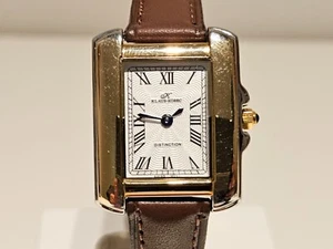 RETRO LUXURY TANK LADIES TWO TONE STAINLESS STEEL QUARTZ WATCH "KLAUS-KOBEC" - Picture 1 of 7