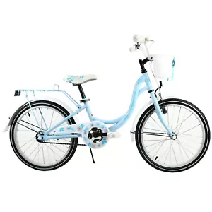 FLOWERS 20" Kinderfahrrad Mädchenfahrrad Fahrrad für Mädchen Kinderrad BLAU - Bild 1 von 7