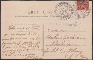 FRANCE: Hautes Pyrénées / facteur boitier SALECHAN sur CP de 1907 - Picture 1 of 2