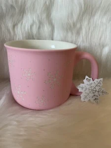NEW Light Pink Snowflake MUG Winter Holiday - Picture 1 of 5