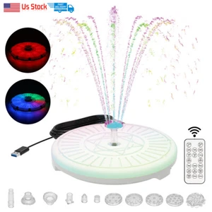 Solar Powered Fountain Water Pump Night Floating Garden Bird Bath Kit w/ 20 LED - Picture 1 of 13