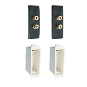 2 Post Audio AV Speaker Wall Plate x 2. Architrave. Matt Black Slim. Non Solder. - Picture 1 of 8