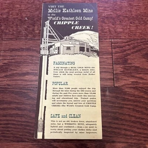 1960s Mollie Kathleen Mine Cripple Creek Colorado Travel Information Brochure - Picture 1 of 4