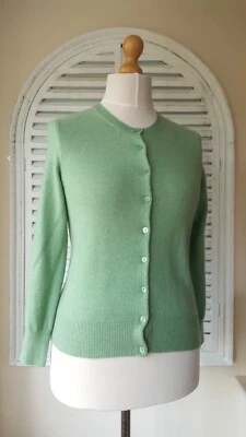 Marks & Spencer Autograph Moss Green 100% Cashmere Round Neck Cardigan (UK 6) - Image 1 of 4