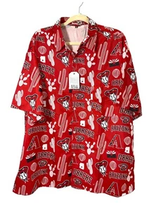 Arizona Diamondbacks Hawaiian Short-Sleeve Shirt Men’s XL Red NEW-ShipsfromUSA - Picture 1 of 19