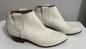 MOMA Python Leather Ankle Boots Sz 7.5 Ivory - Picture 1 of 8